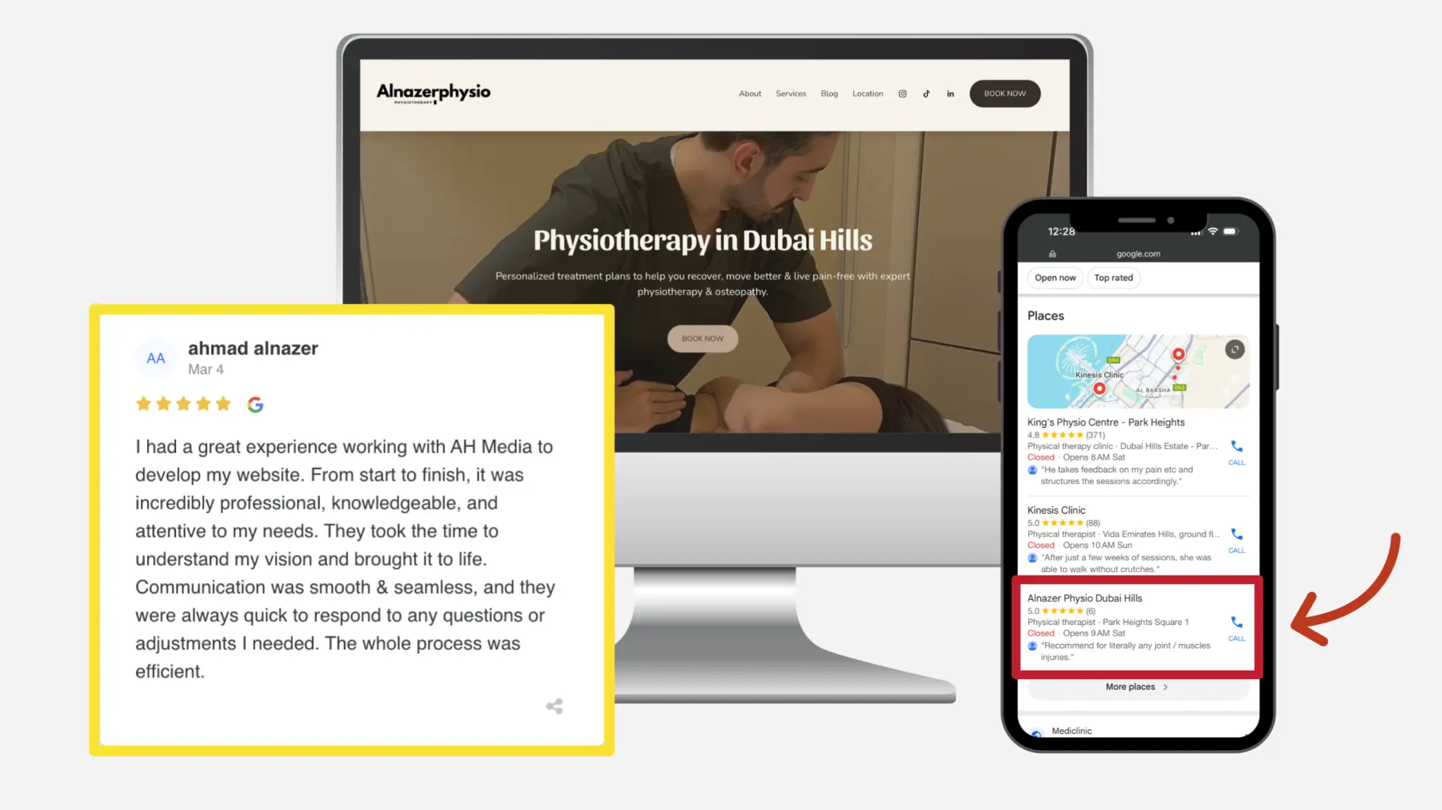 Local SEO Results for Physiotherapy Clinic — Alnazer Physio · Google Maps Rankings local-seo-results-for-physiotherapy-clinic-alnazer-physio-google-maps