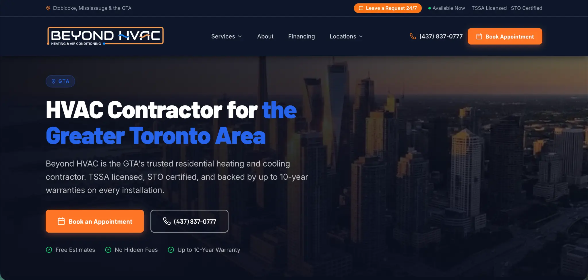 website-design-for-hvac-company-beyond-hvac-toronto