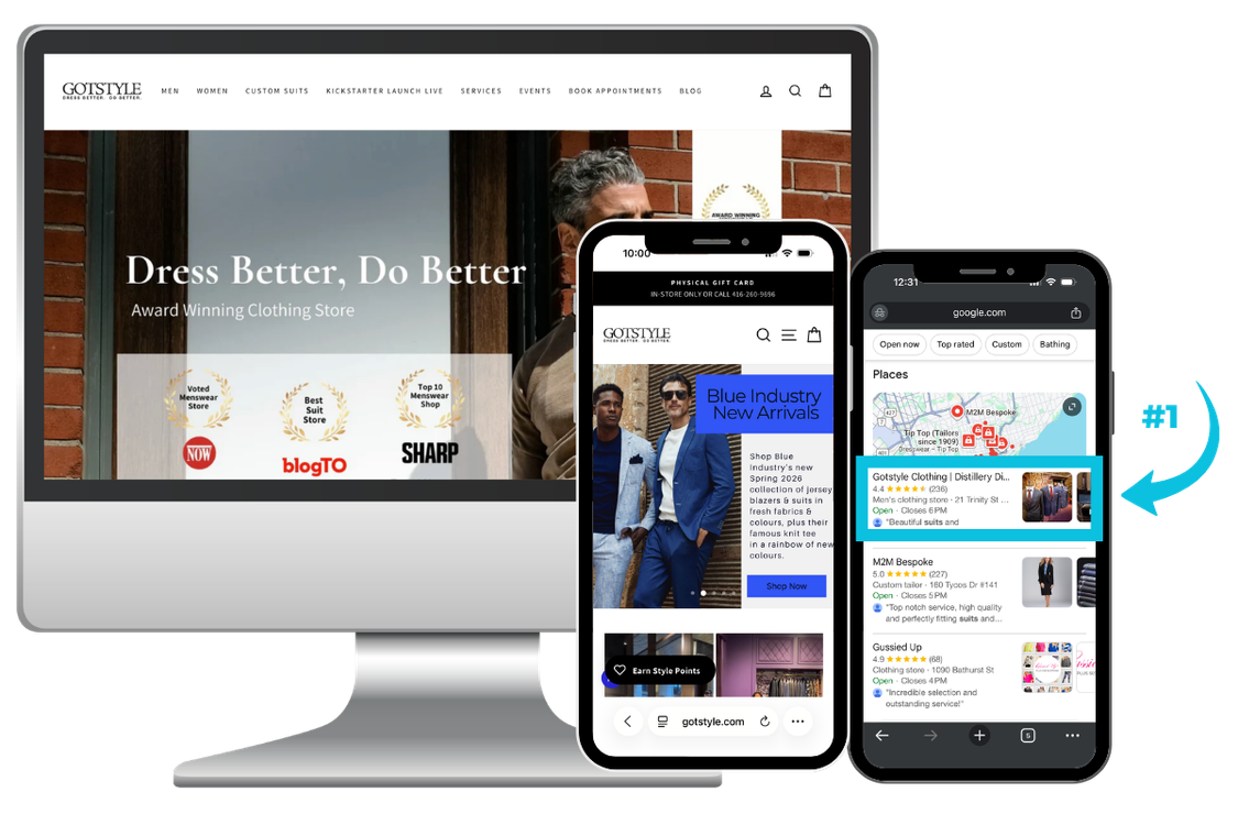 Gotstyle ranked #1 on Google Maps — AH Media Local SEO result