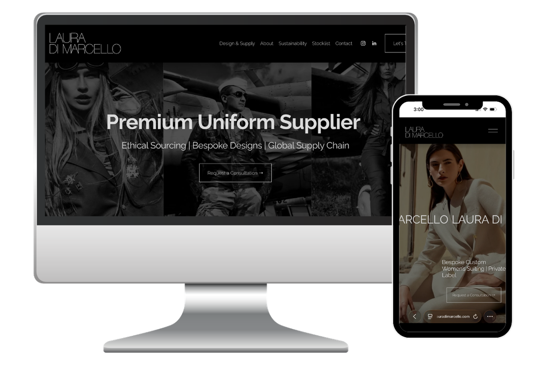 Laura Di Marcello website on desktop and mobile