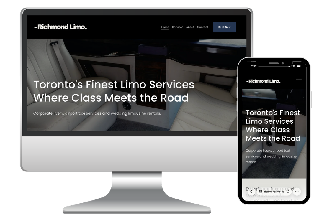 Richmond Limo website on desktop and mobile